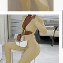 Women's Front Opened Cream Jumpsuit S4963744 M - TUZZUT Qatar Online Shopping