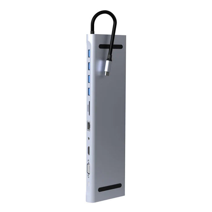 BYL-2003 11 in 1 USB-C/Type-C to 4 x USB+SD/TF+RJ45+3.5mm+HDMI+VGA+PD Multifunction Hub BYL-2003 11 in 1 USB-C/Type-C to 4 x USB+SD/TF+RJ45+3.5mm+HDMI+VGA+PD Multifunction Hub