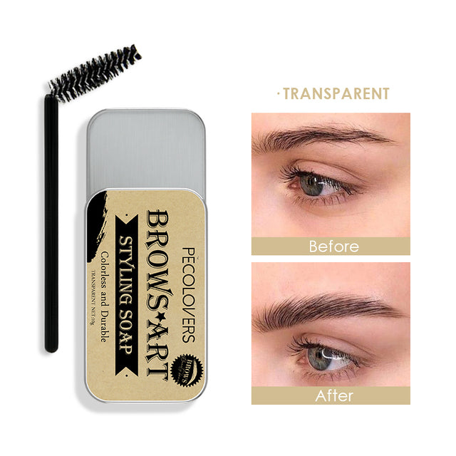 PECOLOVERS Eyebrow Soap Wax Trimmer Fluffy Feathery Waterproof Long Lasting 3D Eyebrow Pomade Setting Gel Women Makeup Tools S4482260 - Tuzzut.com Qatar Online Shopping