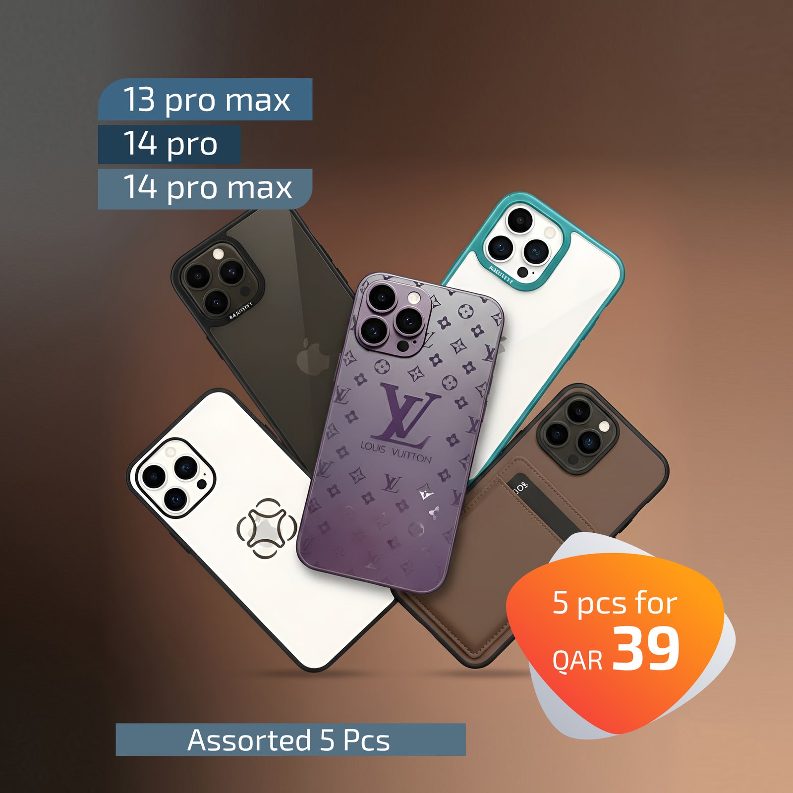 5pcs Assorted I phone Cases Endless Style