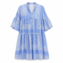 Women’s Light Blue Paisley Print Tiered Dress 31378