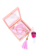 2 Pcs Ramadan Eid Gift Set - Prayer Beads + Digital Tasbih Counter - Pink - TUZZUT Qatar Online Shopping