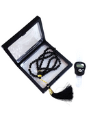 2 Pcs Ramadan Eid Gift Set - Prayer Beads + Digital Tasbih Counter - Black - TUZZUT Qatar Online Shopping