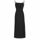 Black Cowl-Neck Spaghetti-Strap Maxi Dress 73307