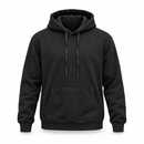 Plain Black Pullover Hoodie with Kangaroo Pocket BL78984