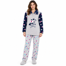 Women’s Grey & Navy Polar Bear Heart-Print Fleece Pyjama Set YD70