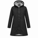Black Hooded Zip-Up Coat with Grey Fleece Lining BN76185