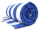 Pool Towel in Blue and White Stripes - Extra Large Cotton Beach Towel (90x180cm) - TUZZUT Qatar Online Shopping