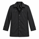 Black Button-Front Coat with Shoulder Epaulettes B3753