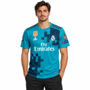 Men’s Teal Real Madrid Football Jersey with Navy Pixel Pattern CJ10