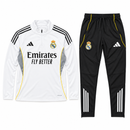 Men’s White and Black Real Madrid Quarter-Zip Training Tracksuit Set JR05