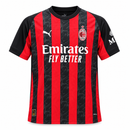 AC Milan Red & Black Striped Short-Sleeve Football Jersey CJ06