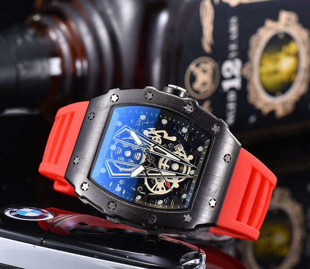Luxury brand wristwatch Fashion 3 pin quartz watch Personality wine barrel-shaped men's watch S4033313