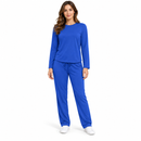 Royal Blue Long-Sleeve Top & Pants Two-Piece Set YD06