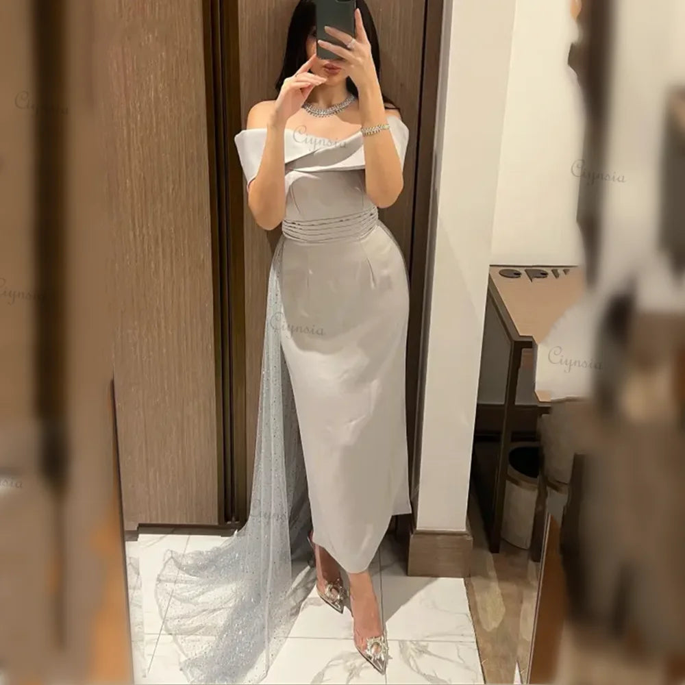 Womens Off Shoulder Mermaid Prom Dresses Ankle Party Dress 071035334 L Womens Off Shoulder Mermaid Prom Dresses Ankle Party Dress 071035334 L