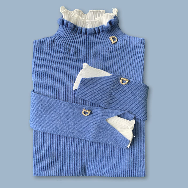 Korean Patchwork Warm Sweater Women Elegant Long Sleeve Slim Turtleneck Knitted Pink Tops Chic Ruffle Pullover Fake 2 Pieces X4436288 Korean Patchwork Warm Sweater Women Elegant Long Sleeve Slim Turtleneck Knitted Pink Tops Chic Ruffle Pullover Fake 2 Pieces X4436288