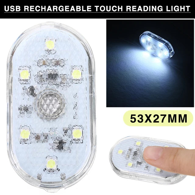 1pcs 5V LED Car Touch Reading Lights Wireless Interior Lamp Mini USB Rechargeable Magnetic Auto Light with Charging Cable X4660537 - Tuzzut.com Qatar Online Shopping