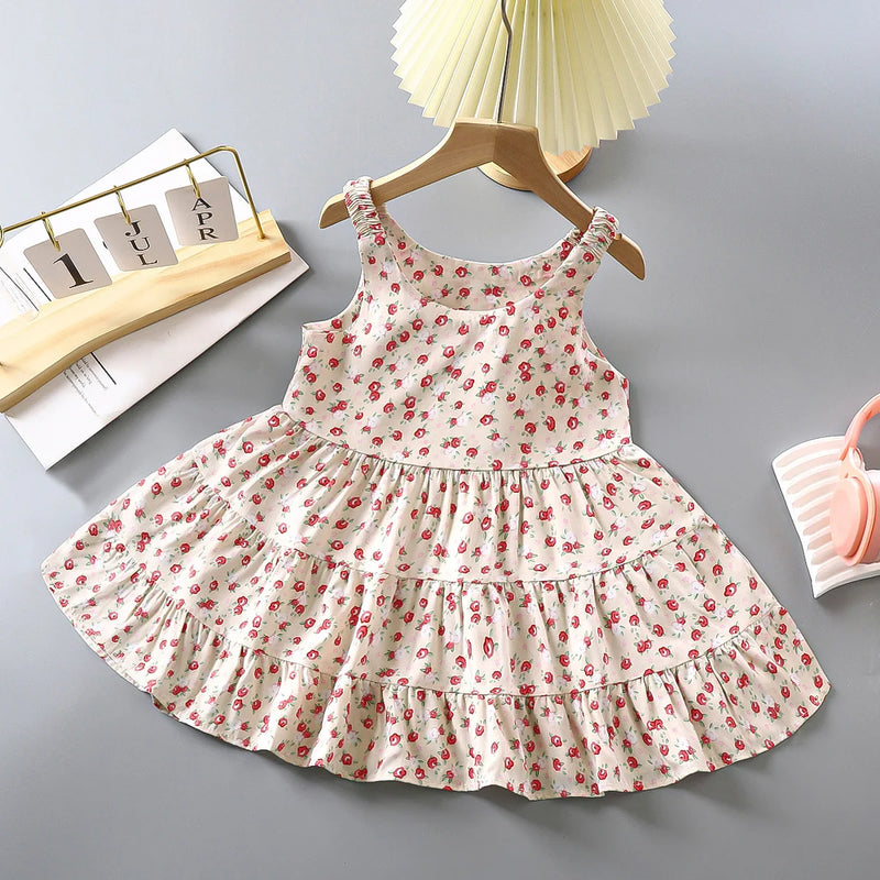 Girl Full Printing Slip Dress Summer New Princess Style Dress 574508 XL - TUZZUT Qatar Online Shopping