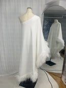 Women Thick Feathers Long Sleeves Arabic Formal Party Dress S3010217 XL - TUZZUT Qatar Online Shopping