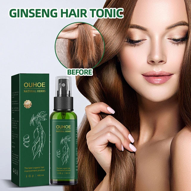 OUHOE 100ml Hair Growth Liquid Unisex Ginseng Essences Scalp Treatment Hair Regrowth Tonic - Tuzzut.com Qatar Online Shopping