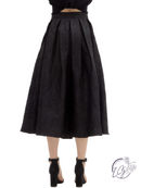 Jacquard Pleated Midi Skirt B2303