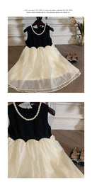 Girl's Sleeveless Black and White Dress 552991 - TUZZUT Qatar Online Shopping