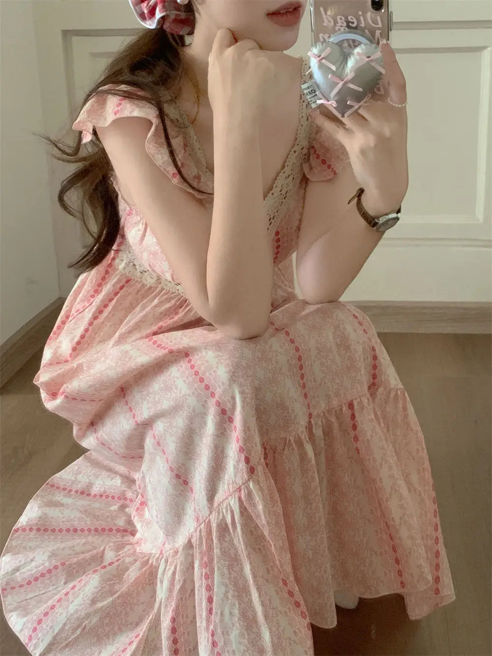 Woman Fly Sleeves Korean Nightwear Night Dress 589192 M Woman Fly Sleeves Korean Nightwear Night Dress 589192 M