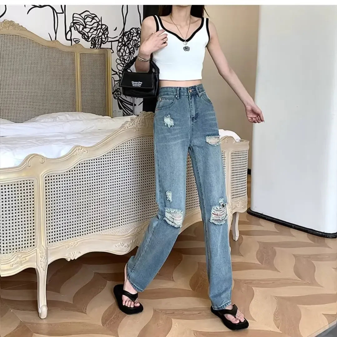 Womens High Waist Wide Leg Summer Jeans 578979 XL Womens High Waist Wide Leg Summer Jeans 578979 XL