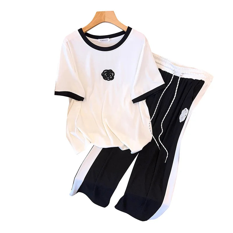 Women's Short Sleeve T-shirt Pants Set S5001407 Women's Short Sleeve T-shirt Pants Set S5001407