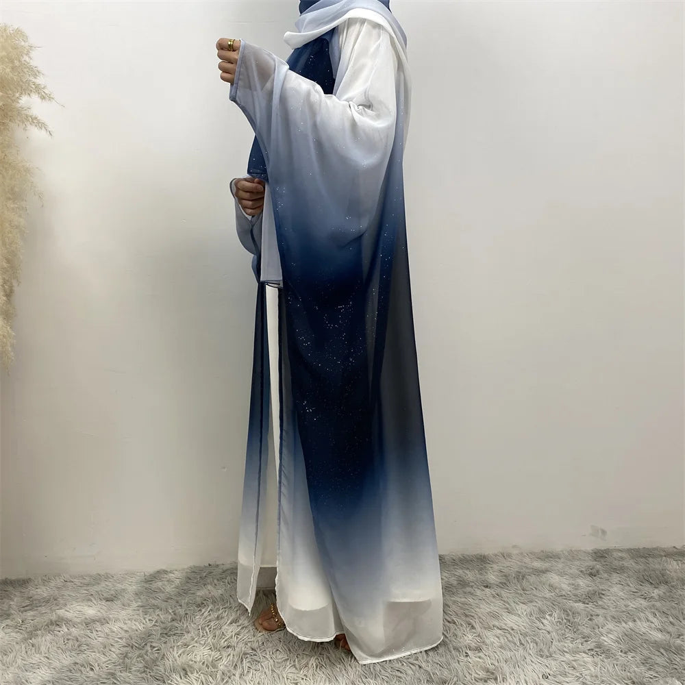 Luxury Abaya Chiffon Starry Sky Gradient Color Dress 586485 Luxury Abaya Chiffon Starry Sky Gradient Color Dress 586485