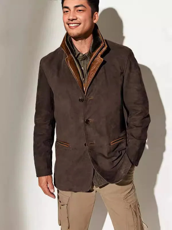 Mens European And American Fashion Retro Jacket S9202132 2XL - TUZZUT Qatar Online Shopping