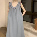 Sweet Ruffles Sleeveless Nightgown for Women 574143 M - TUZZUT Qatar Online Shopping