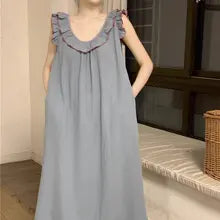 Sweet Ruffles Sleeveless Nightgown for Women 574143 M Sweet Ruffles Sleeveless Nightgown for Women 574143 M