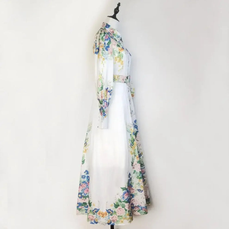 Women's Fashion Print with Single Button Flare Sleeves 070615979 3XL - TUZZUT Qatar Online Shopping