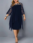 Elegant Midi Party Dress For Women 3XL 10392 - TUZZUT Qatar Online Shopping