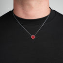 Vintage White Gold Wine Red Pendant Necklace VC1000 - TUZZUT Qatar Online Shopping