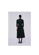 Jacquard Pleated Midi Skirt B2303