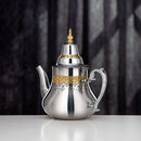 Almarjan Teapot Stainless Steel, Silver & Gold, 1.5L - Sahara Collection (STS0013168) - TUZZUT Qatar Online Shopping