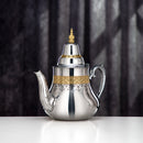 Almarjan Teapot Stainless Steel, Silver & Gold, 1.5L - Sahara Collection (STS0013168) - TUZZUT Qatar Online Shopping