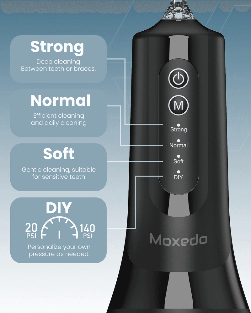 Moxedo Water Flosser for Teeth Cleaning 260ML, USB-C Rechargeable IPX7 Waterproof MX-WF003 - TUZZUT Qatar Online Shopping