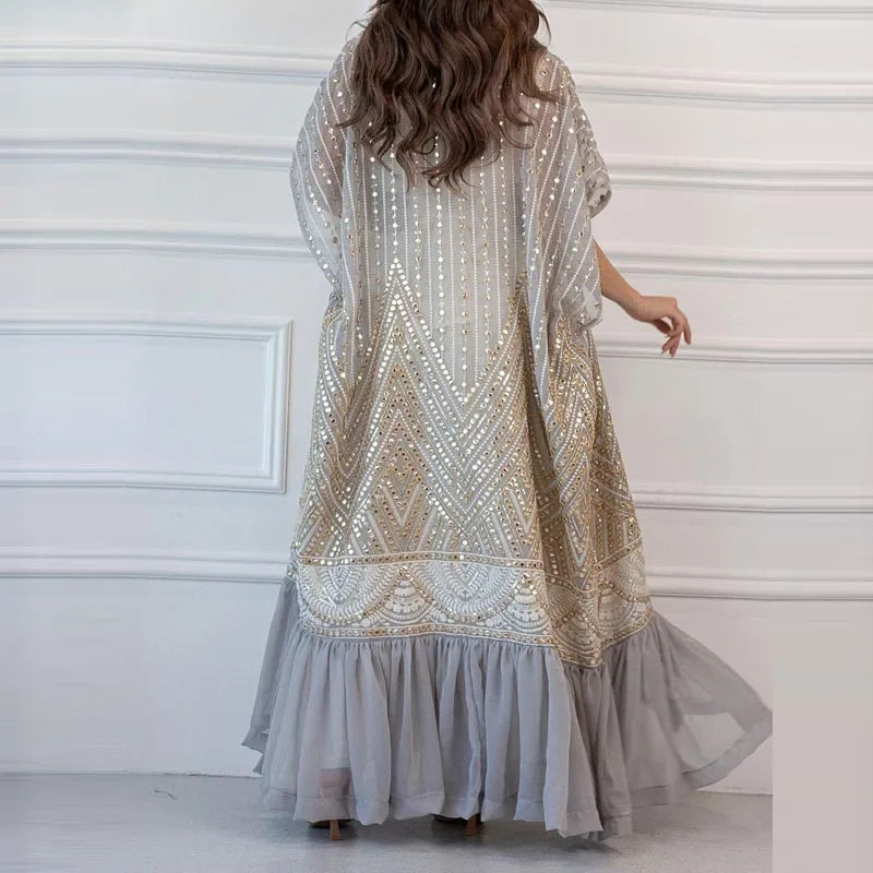 Elegant Womens Long Dresses Lady Fashion Print Loose Party Dress S4976264 L - TUZZUT Qatar Online Shopping