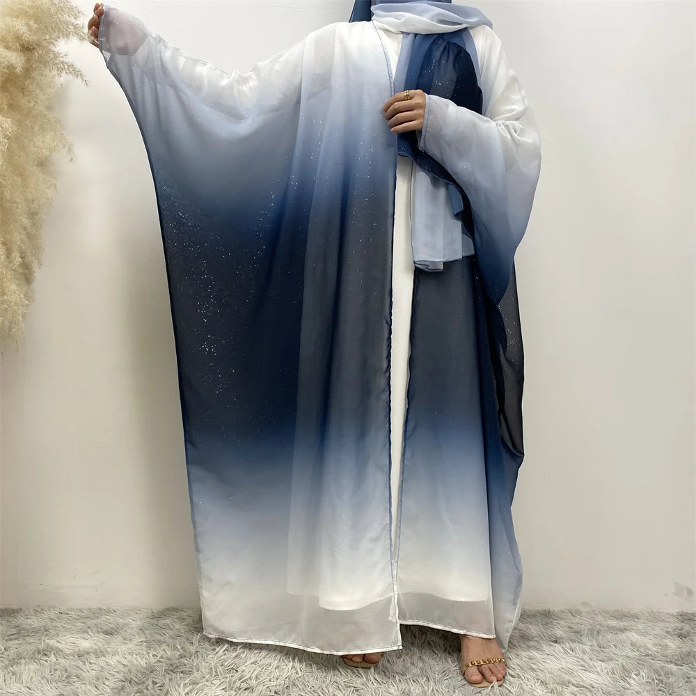 Luxury Abaya Chiffon Starry Sky Gradient Color Dress 586485 Luxury Abaya Chiffon Starry Sky Gradient Color Dress 586485
