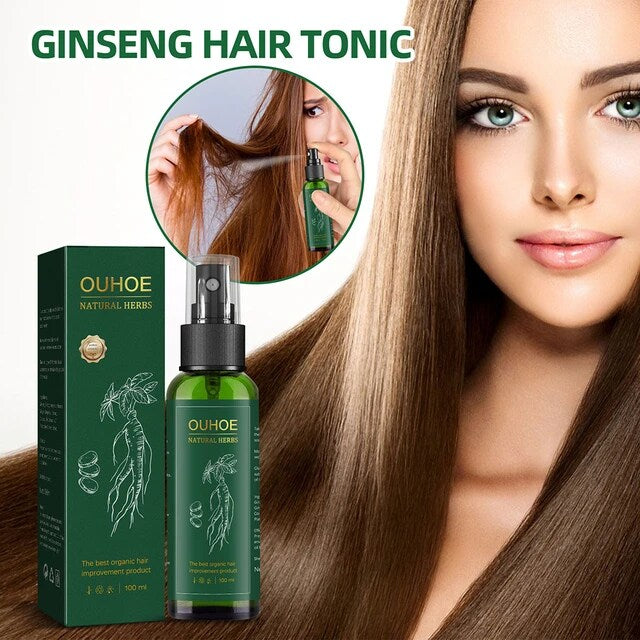 OUHOE 100ml Hair Growth Liquid Unisex Ginseng Essences Scalp Treatment Hair Regrowth Tonic - Tuzzut.com Qatar Online Shopping