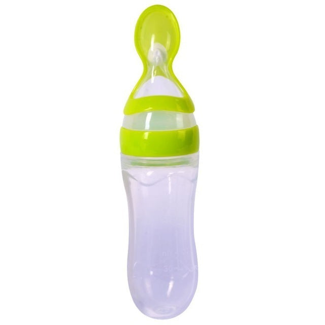 Safe Useful Silicone Baby Bottle With Spoon Food Supplement Rice Cereal Bottles Squeeze Spoon Milk Feeding Bottle Cup X625584