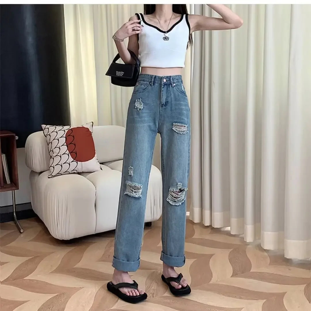 Womens High Waist Wide Leg Summer Jeans 578979 XL Womens High Waist Wide Leg Summer Jeans 578979 XL