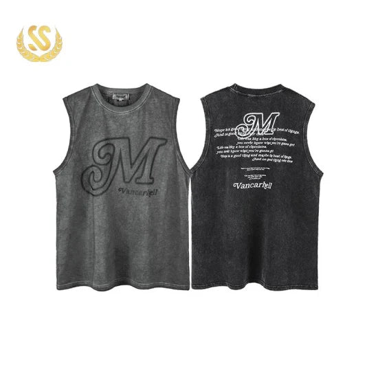 Vintage Loose Printed Sleeveless Vest M 408645 Vintage Loose Printed Sleeveless Vest M 408645
