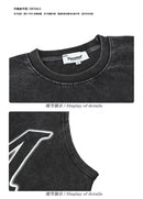 Vintage Loose Printed Sleeveless Vest M 408645 - TUZZUT Qatar Online Shopping