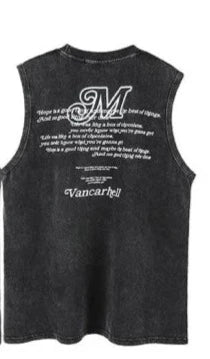 Vintage Loose Printed Sleeveless Vest M 408645 Vintage Loose Printed Sleeveless Vest M 408645
