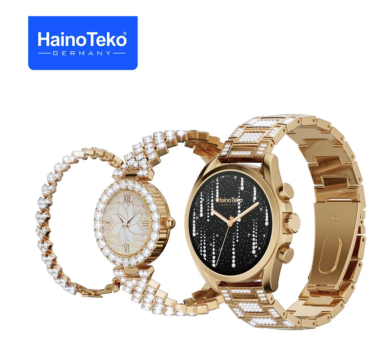 Haino Teko Germany RW-17 Bluetooth HD Calling SmartWatch Combo For Women - Tuzzut.com Qatar Online Shopping