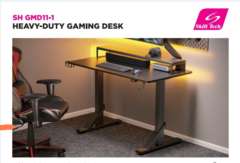 Heavy Duty Gaming Desk with RGB Ambient Lighting, Cup Holder and Headphone Hook SH-GMD11-1 Heavy Duty Gaming Desk with RGB Ambient Lighting, Cup Holder and Headphone Hook SH-GMD11-1
